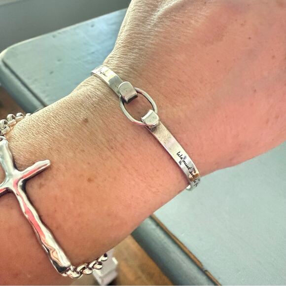 BB Becker 925 Sterling Silver Friends Inspirational Hook Bracelet - Picture 3 of 15